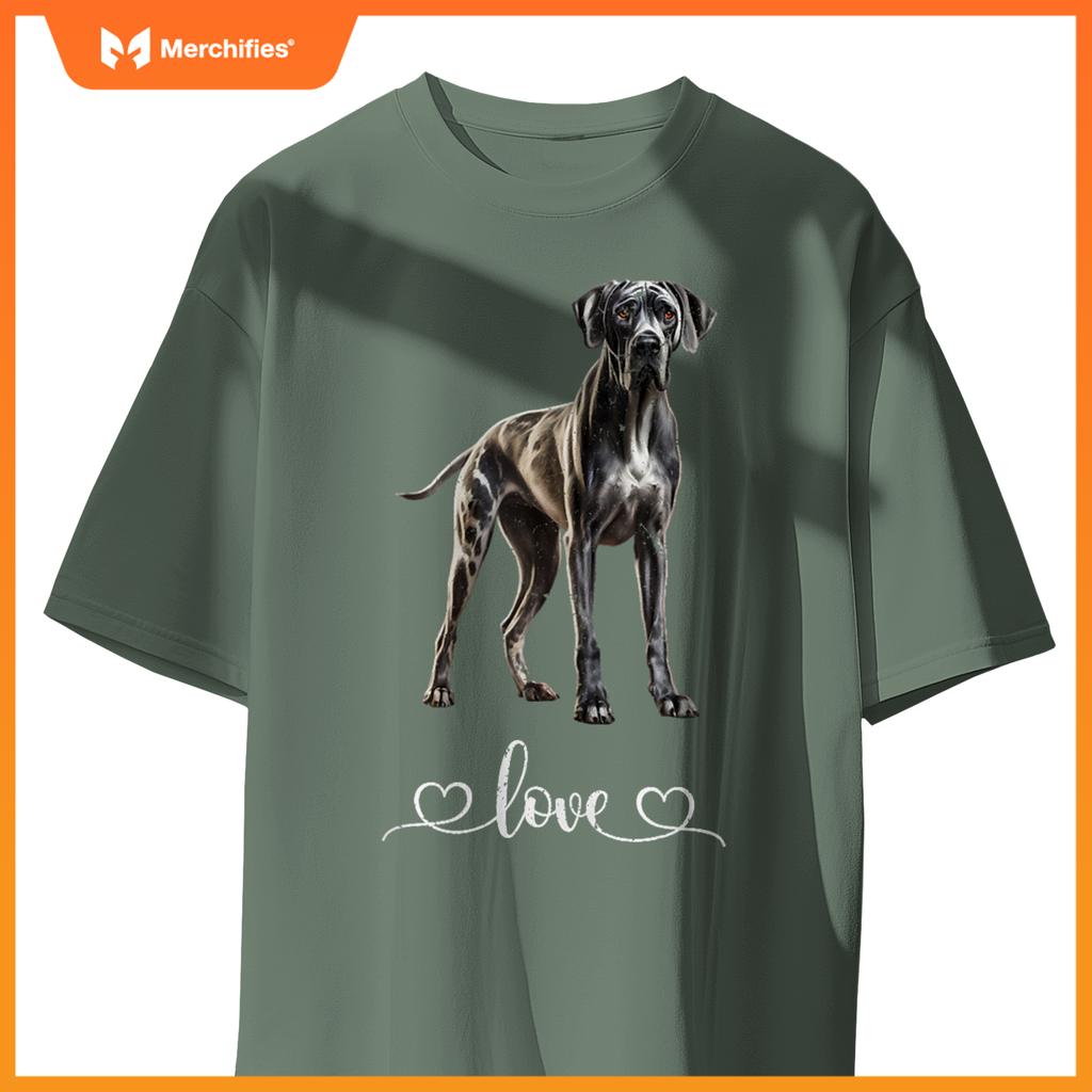 Adorable Great Dane Dog Lover Graphic Tee Design Dog T-Shirt