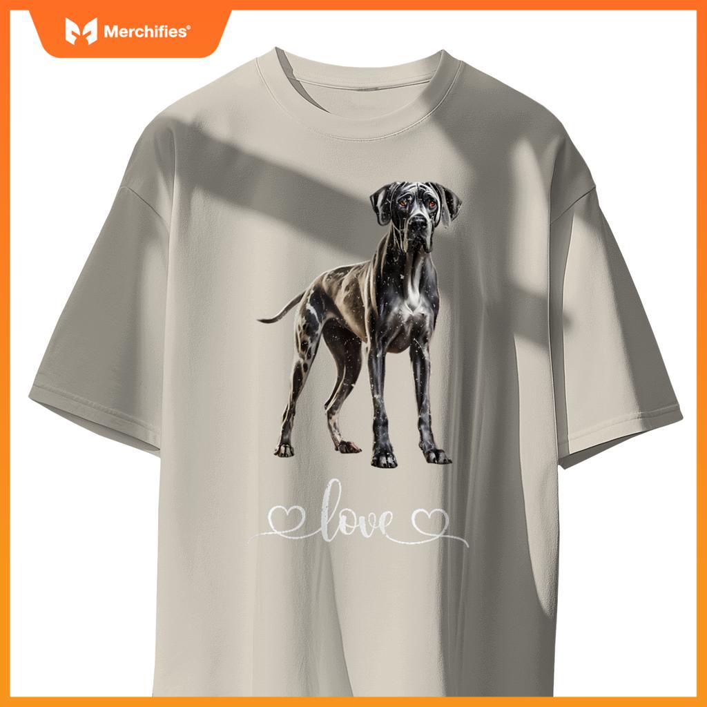 Adorable Great Dane Dog Lover Graphic Tee Design Dog T-Shirt