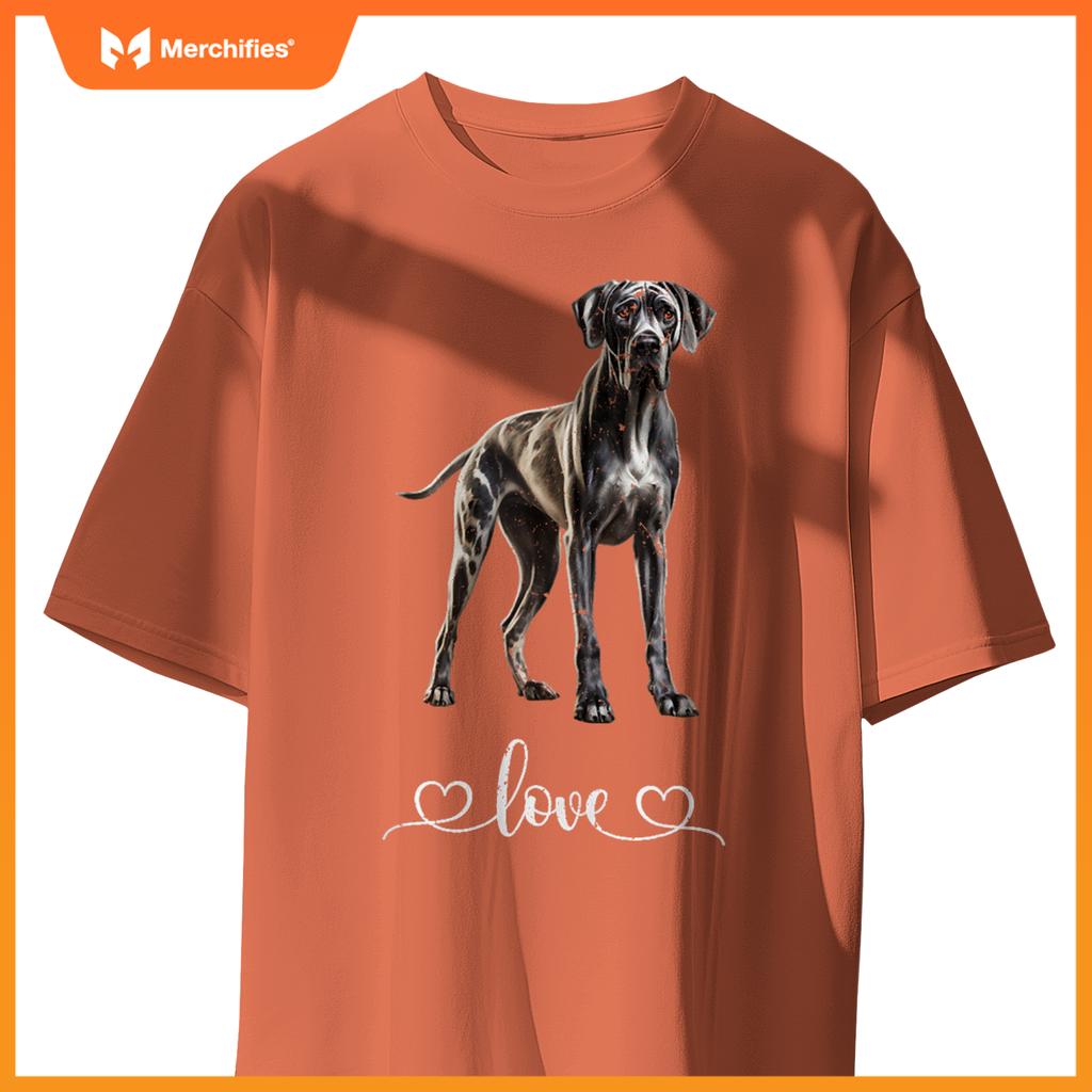 Adorable Great Dane Dog Lover Graphic Tee Design Dog T-Shirt