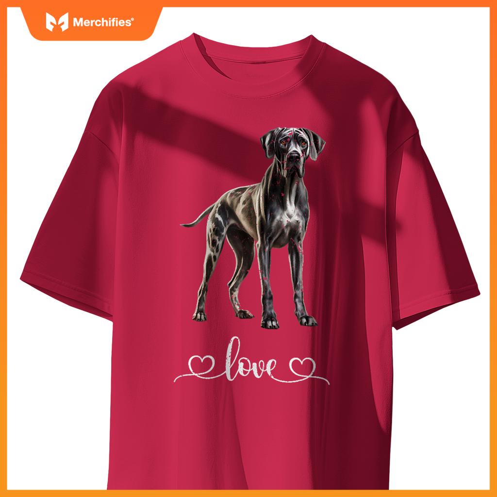 Adorable Great Dane Dog Lover Graphic Tee Design Dog T-Shirt