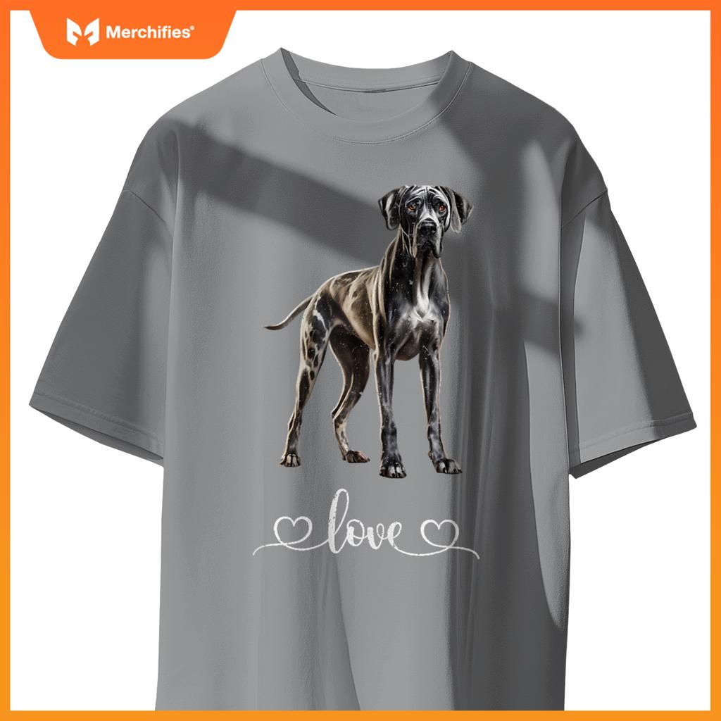 Adorable Great Dane Dog Lover Graphic Tee Design Dog T-Shirt