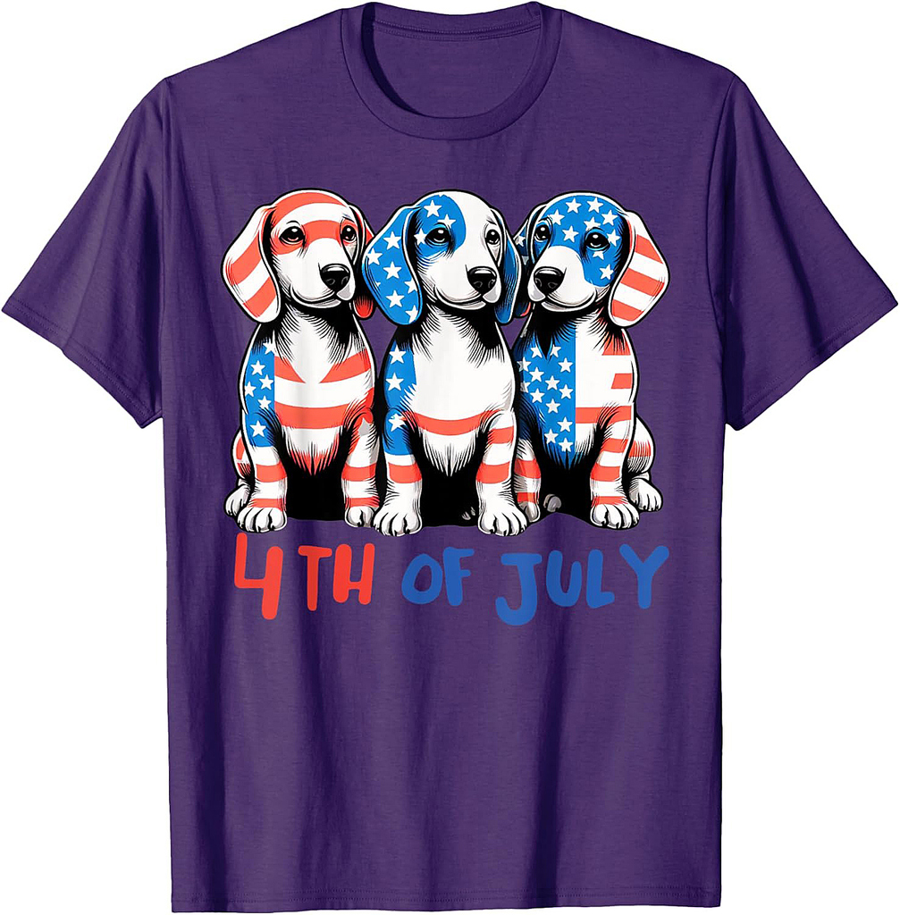 American Flag Beagle Dog Lover patriotic 4th of July Dog T-Shirt