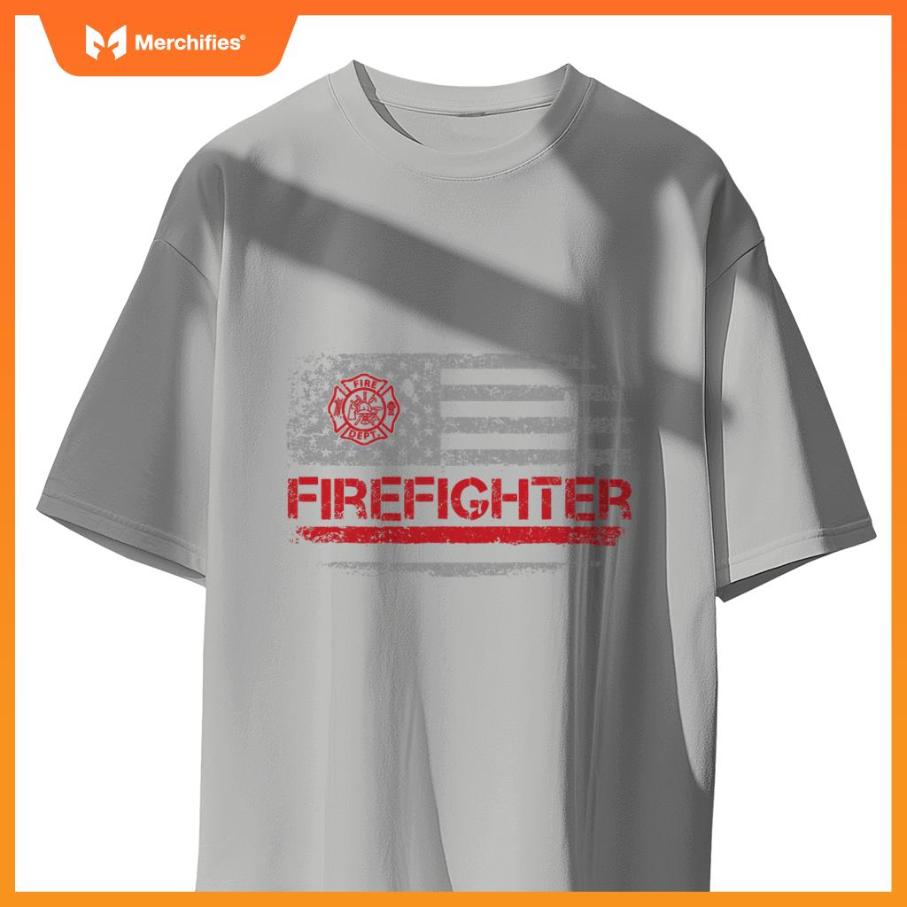 American Flag Firefighter For Fireman Patriotic Fire Fighter T-Shirt