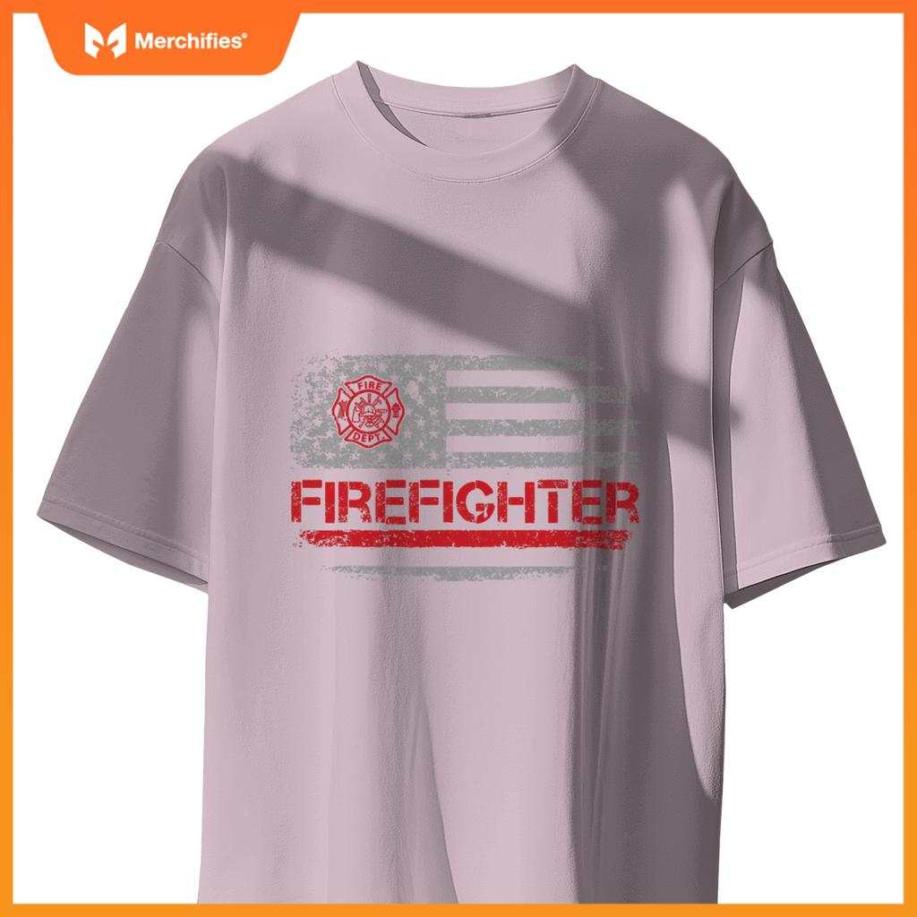 American Flag Firefighter For Fireman Patriotic Fire Fighter T-Shirt
