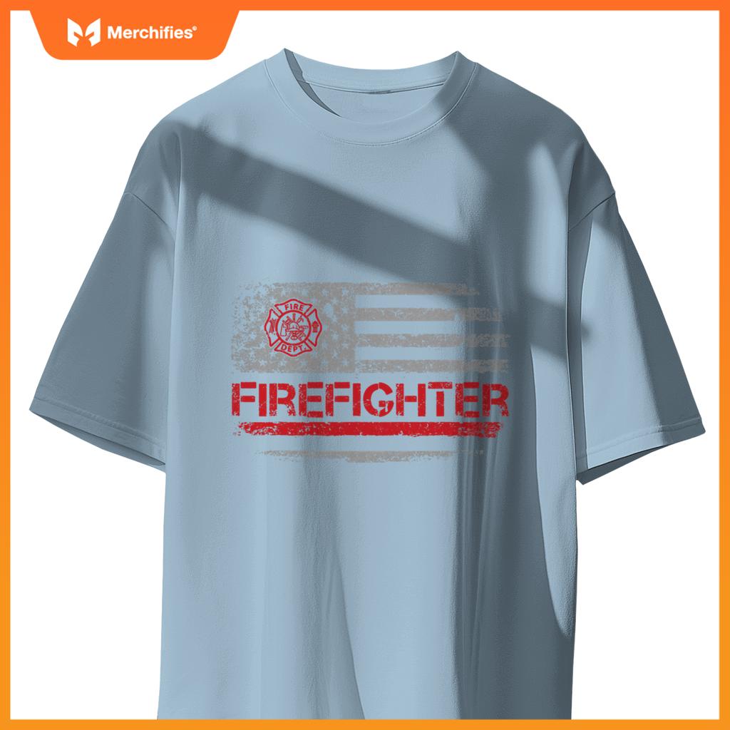 American Flag Firefighter For Fireman Patriotic Fire Fighter T-Shirt