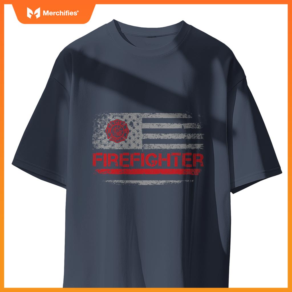 American Flag Firefighter For Fireman Patriotic Fire Fighter T-Shirt