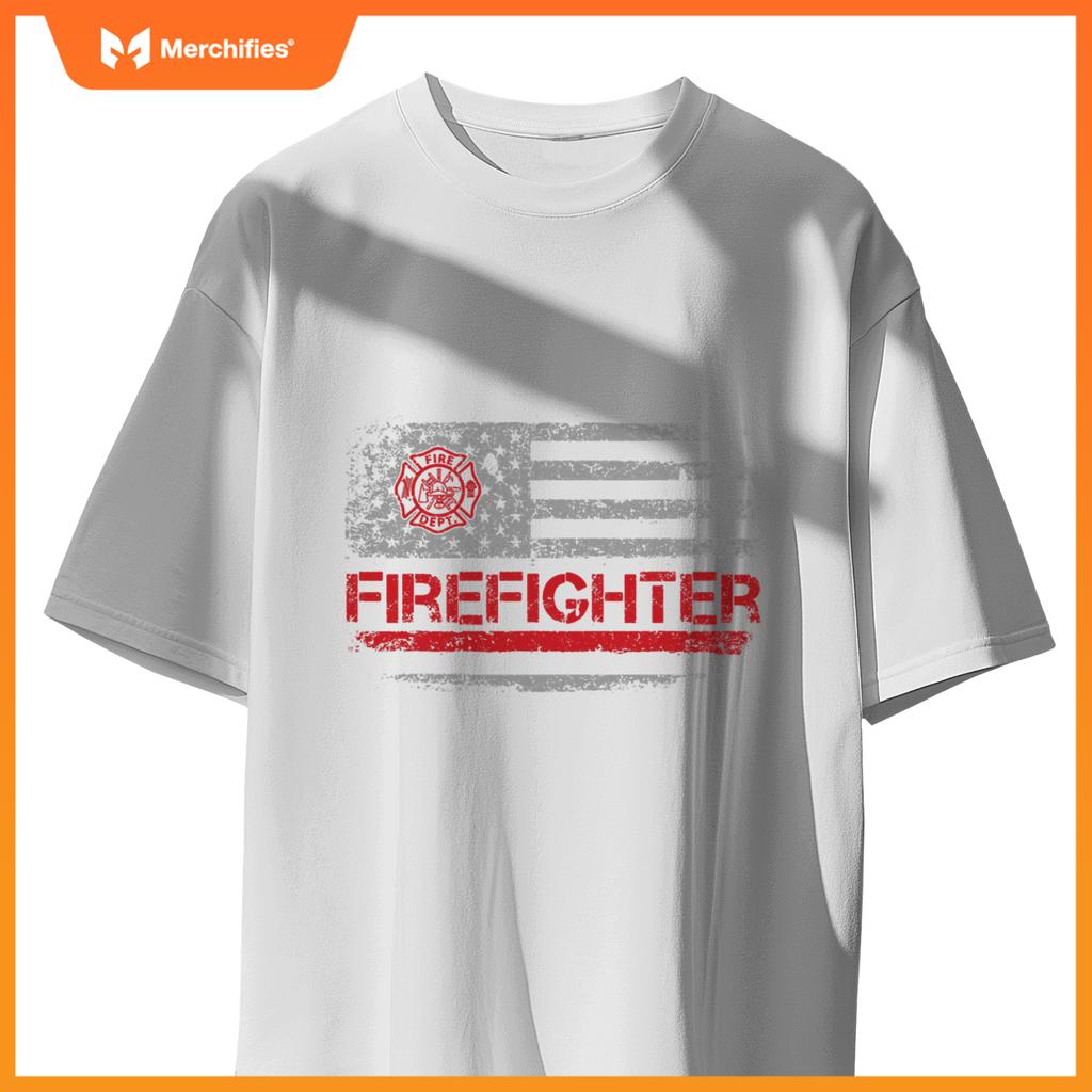 American Flag Firefighter For Fireman Patriotic Fire Fighter T-Shirt