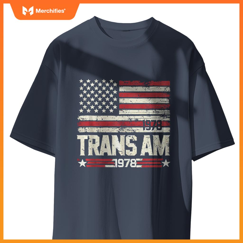 American Flag Jersey Style 78 Trans Am 1978 Muscle Car T-Shirt