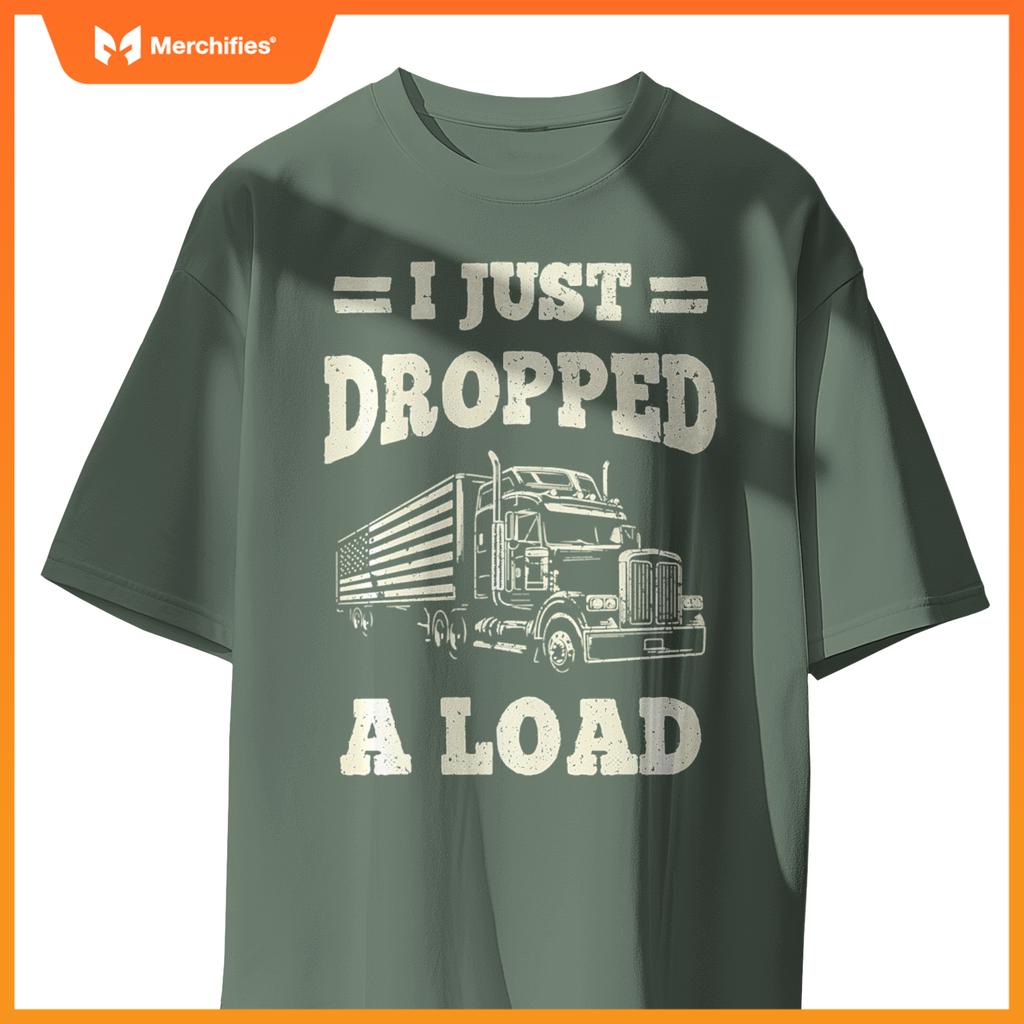 American Flag Semi Truck Driver Trucker T-Shirt