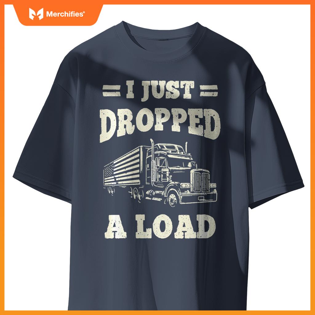 American Flag Semi Truck Driver Trucker T-Shirt