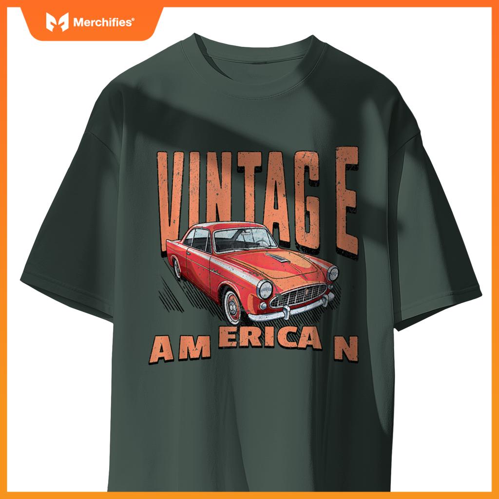 American Vintage Retro Classic Car Graphic T-Shirt