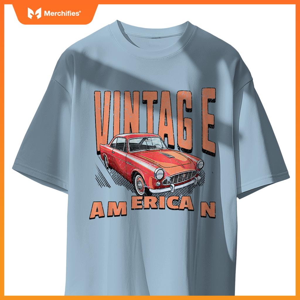 American Vintage Retro Classic Car Graphic T-Shirt