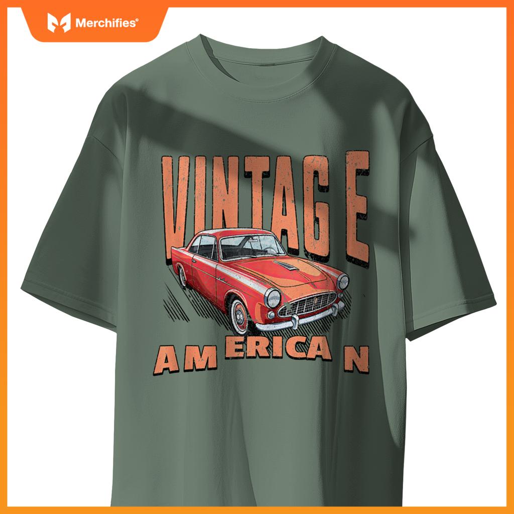 American Vintage Retro Classic Car Graphic T-Shirt
