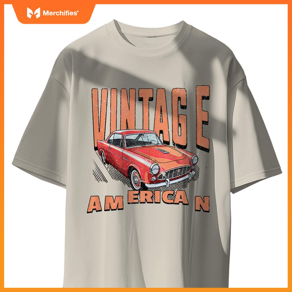American Vintage Retro Classic Car Graphic T-Shirt
