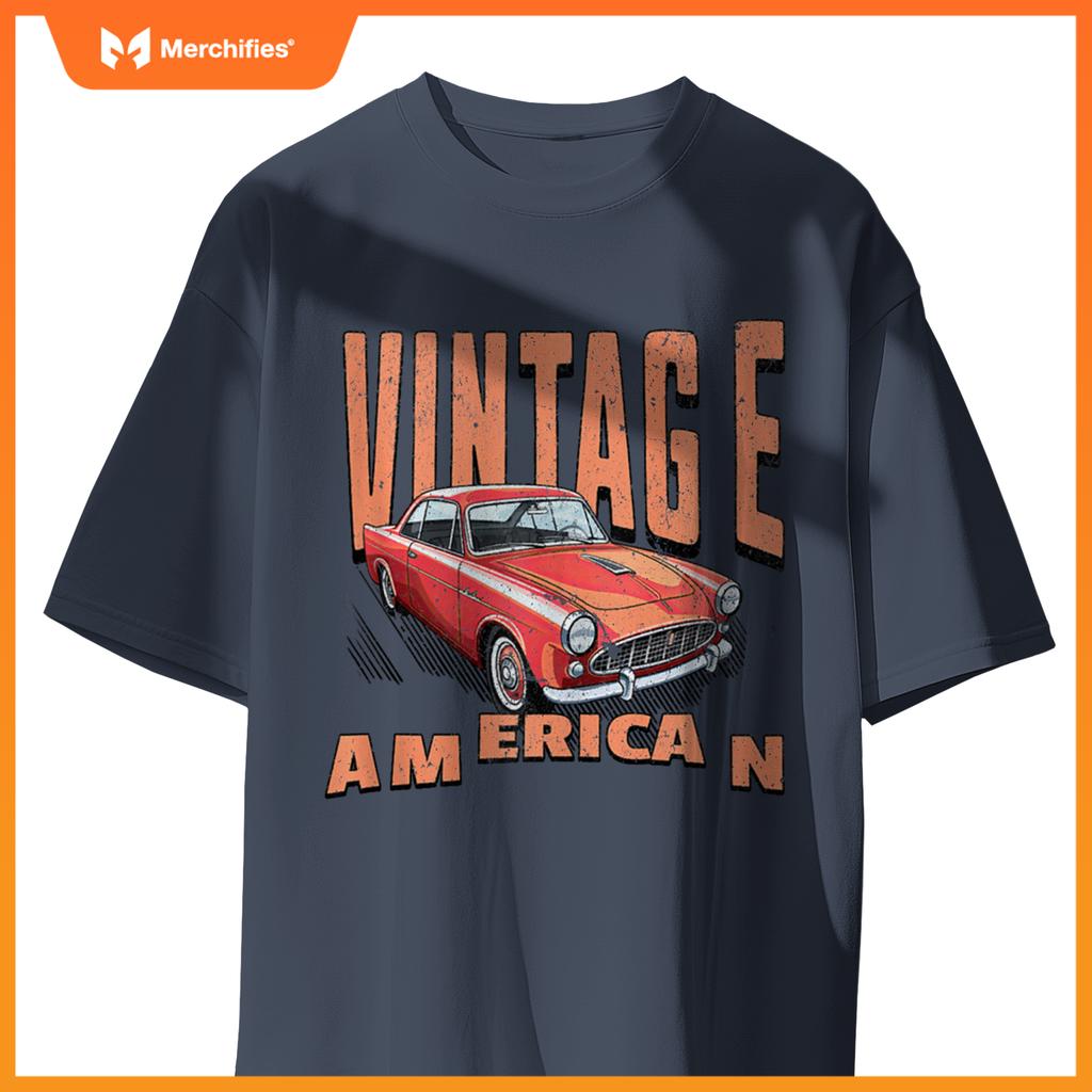 American Vintage Retro Classic Car Graphic T-Shirt