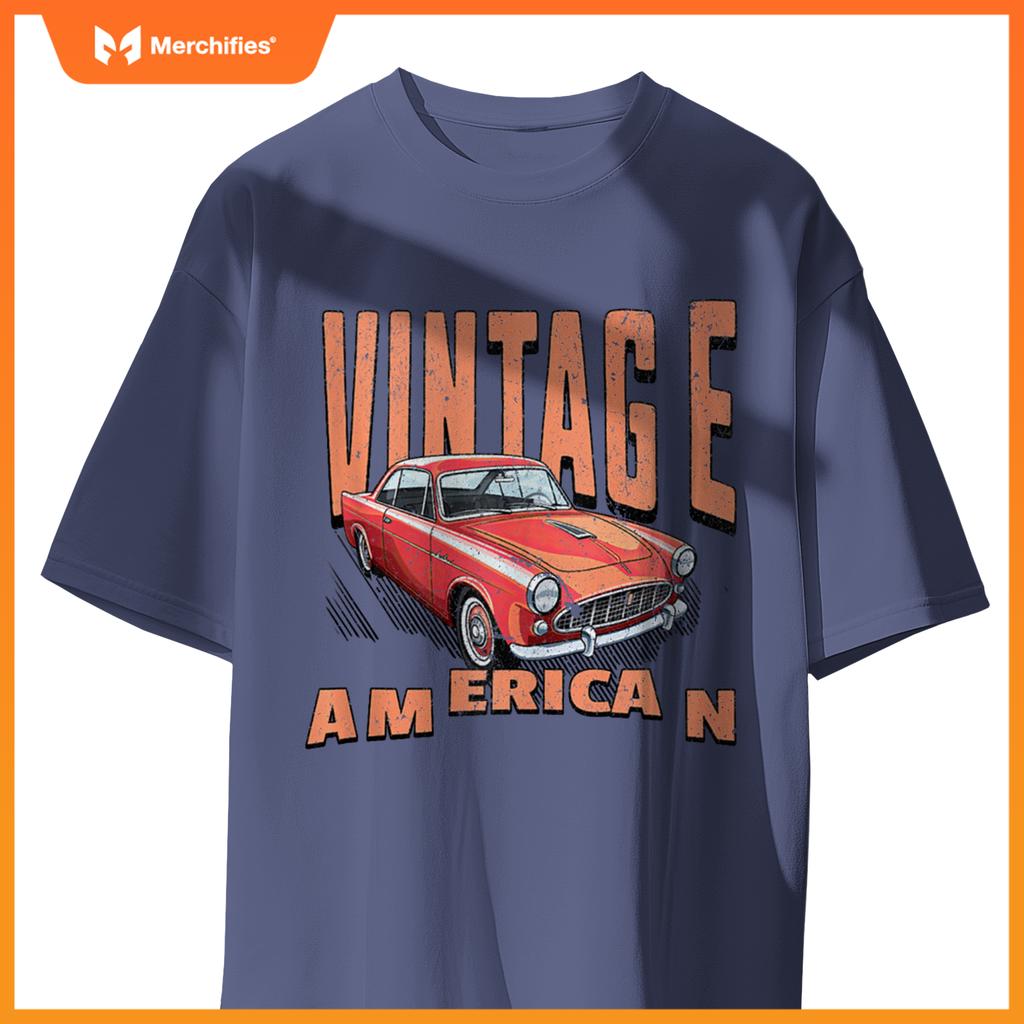 American Vintage Retro Classic Car Graphic T-Shirt