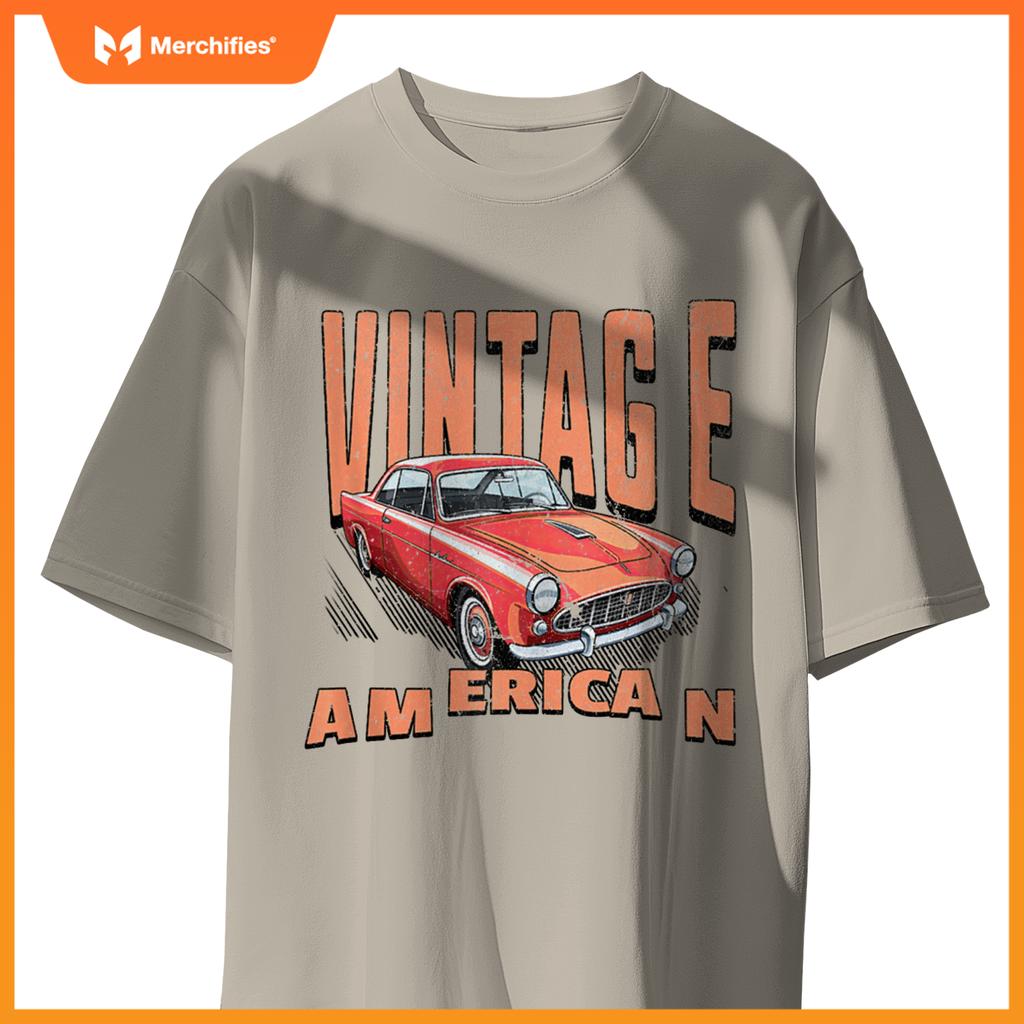 American Vintage Retro Classic Car Graphic T-Shirt