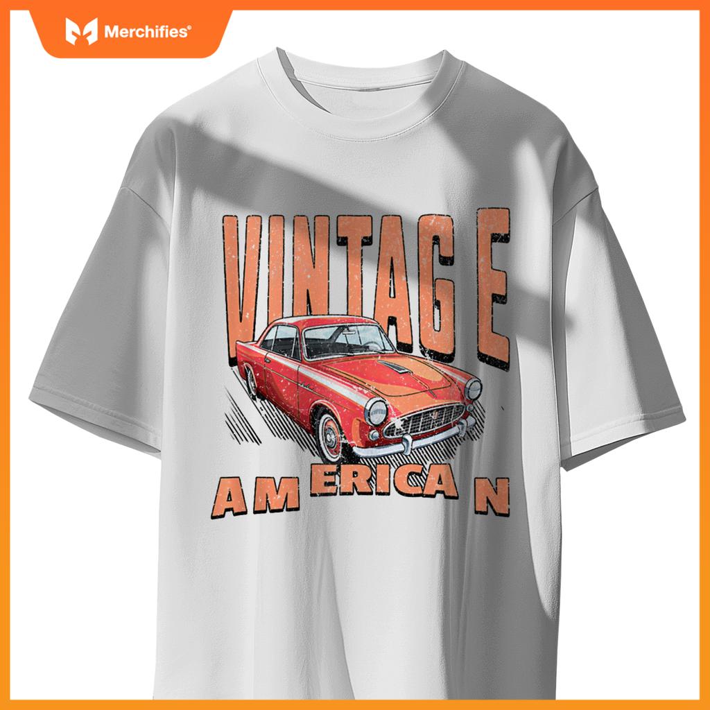 American Vintage Retro Classic Car Graphic T-Shirt