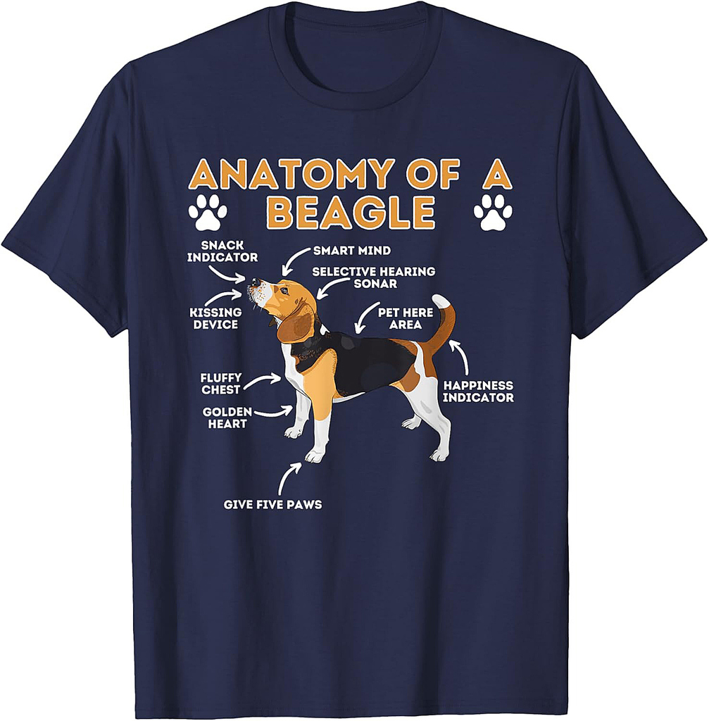 Anatomy Of A Beagle Funny Beagle Dog Lover Pet Owner T-Shirt