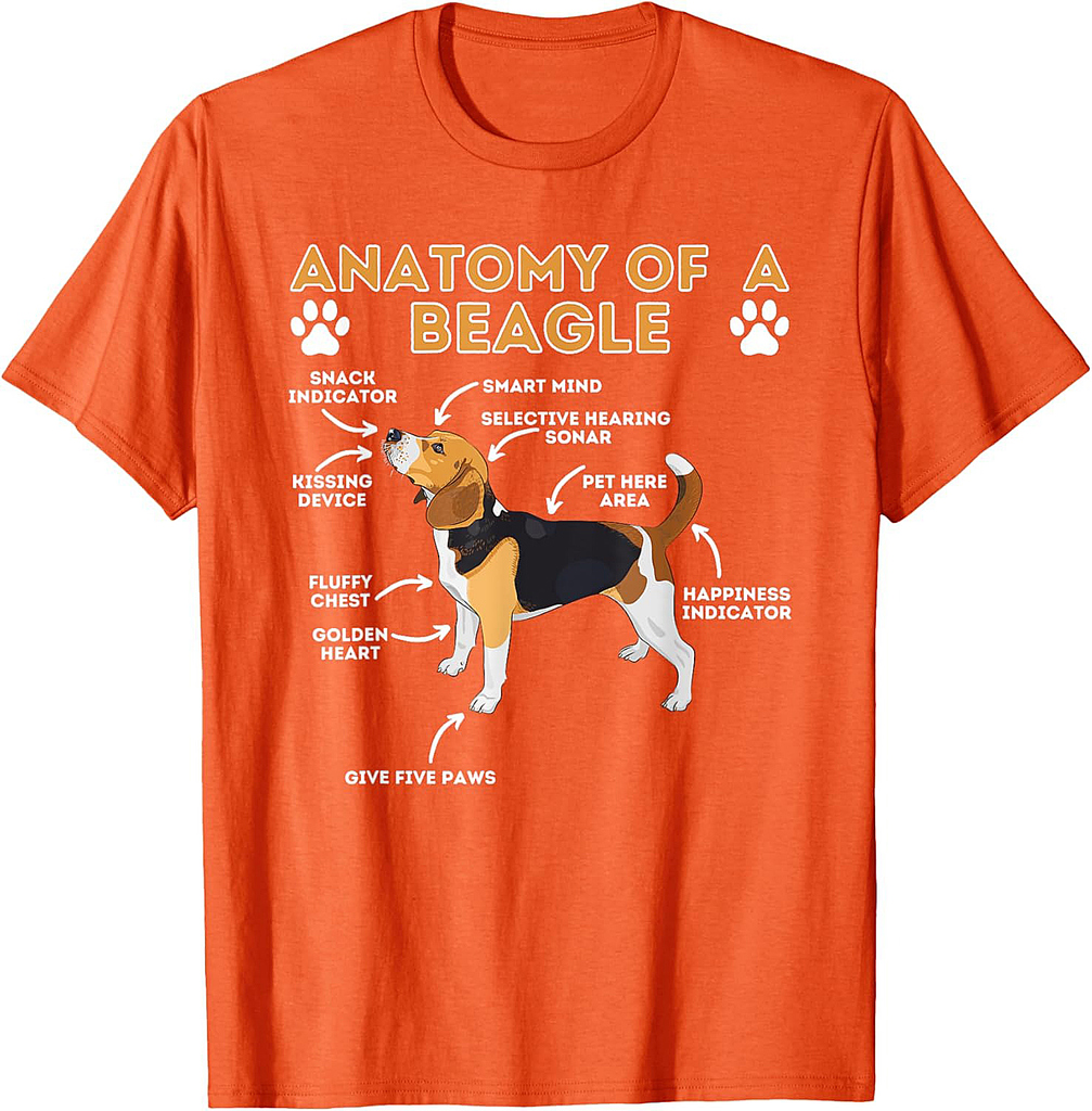 Anatomy Of A Beagle Funny Beagle Dog Lover Pet Owner T-Shirt