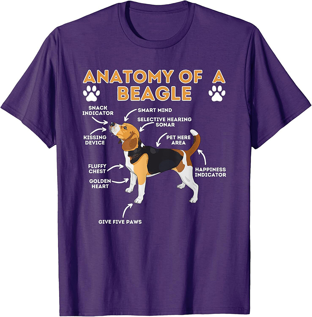 Anatomy Of A Beagle Funny Beagle Dog Lover Pet Owner T-Shirt