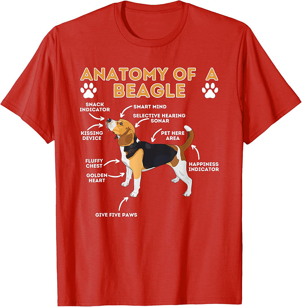 Anatomy Of A Beagle Funny Beagle Dog Lover Pet Owner T-Shirt