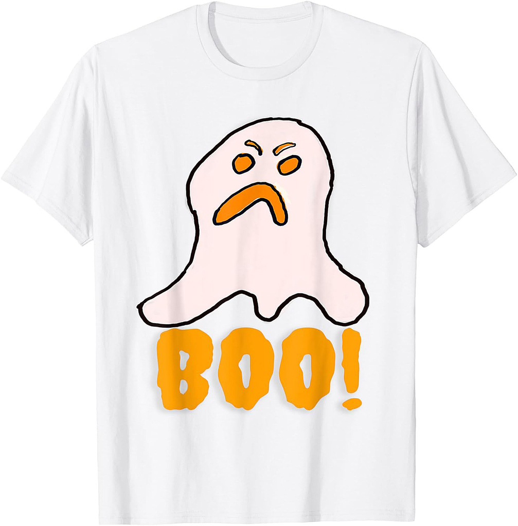 Angry Ghost Boo Halloween Fun Easy Costume T-Shirt