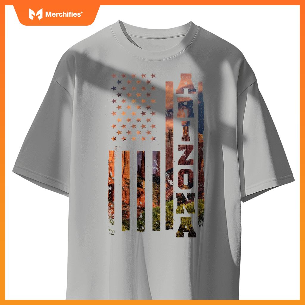Arizona State Flag Gift American USA Flag Country Patriotic T-Shirt