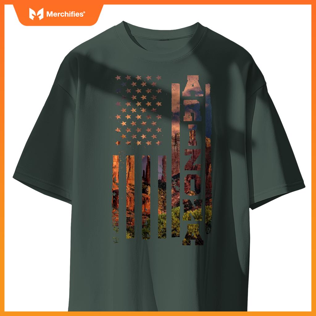 Arizona State Flag Gift American USA Flag Country Patriotic T-Shirt