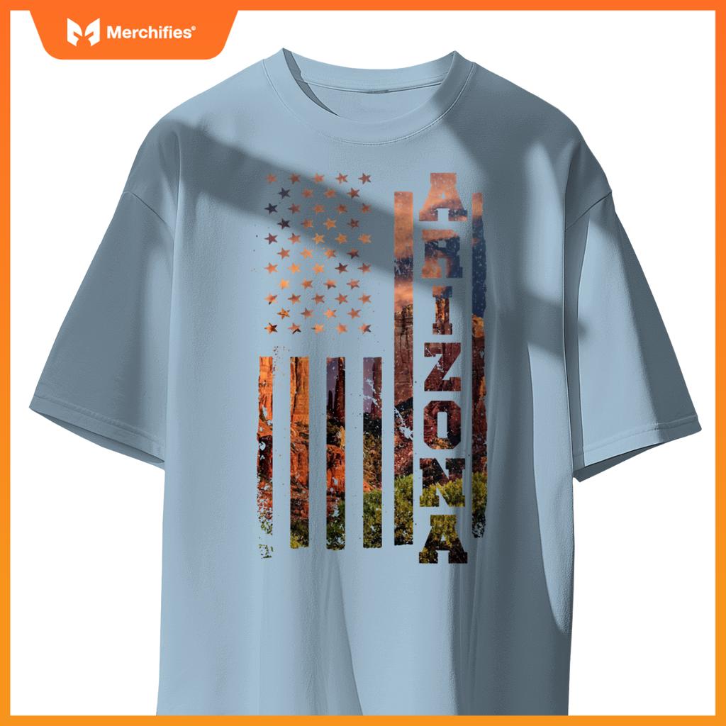 Arizona State Flag Gift American USA Flag Country Patriotic T-Shirt