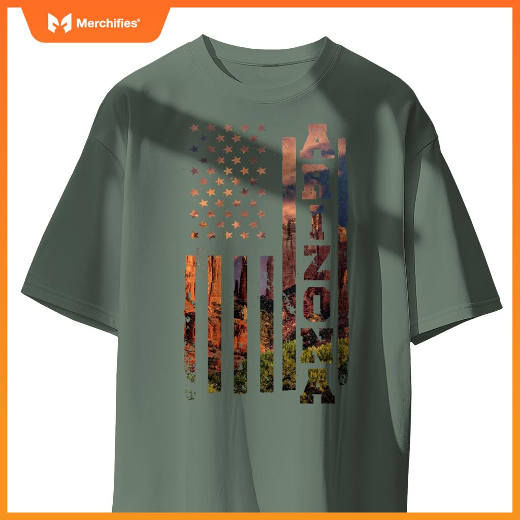 Arizona State Flag Gift American USA Flag Country Patriotic T-Shirt