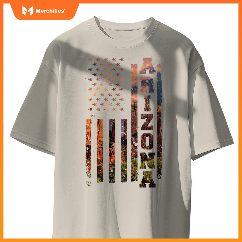 Arizona State Flag Gift American USA Flag Country Patriotic T-Shirt
