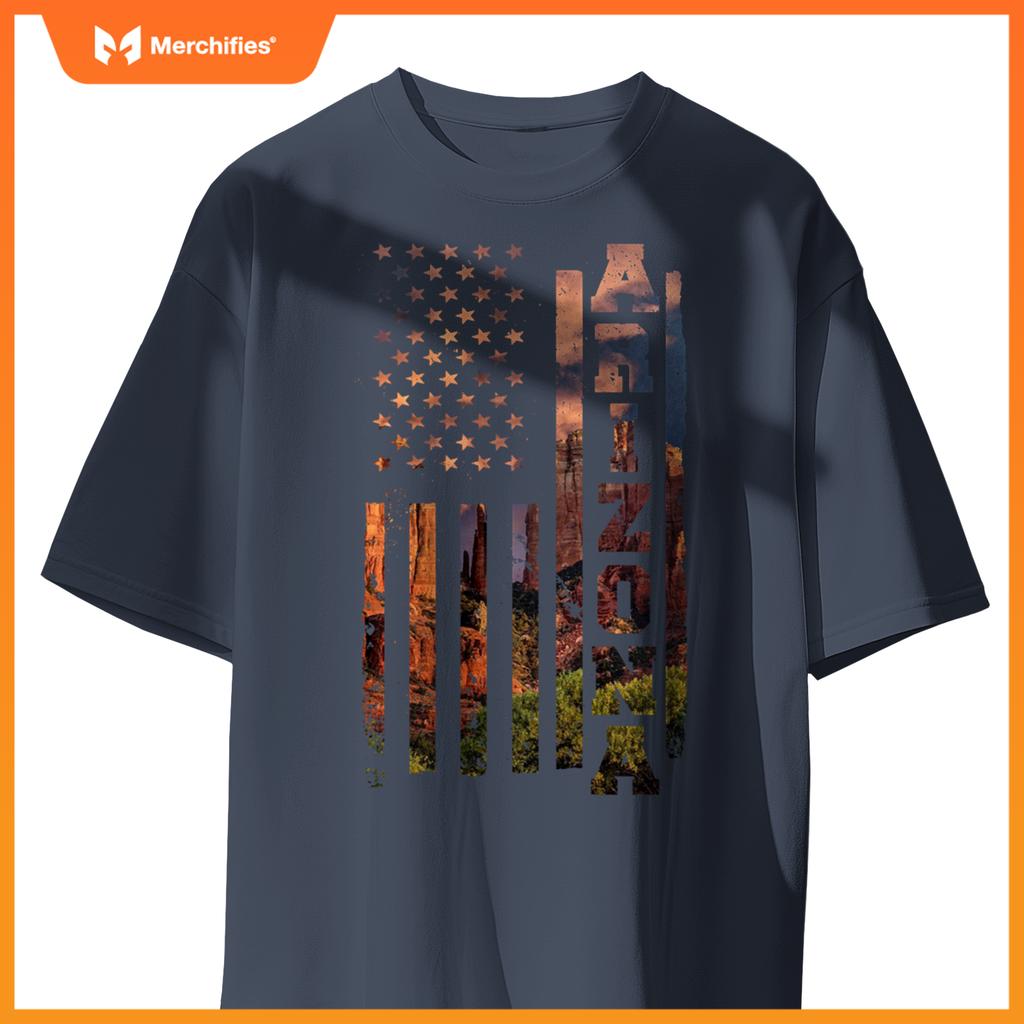 Arizona State Flag Gift American USA Flag Country Patriotic T-Shirt