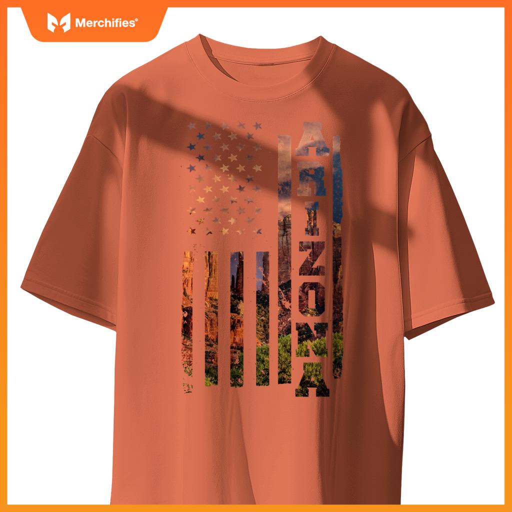 Arizona State Flag Gift American USA Flag Country Patriotic T-Shirt