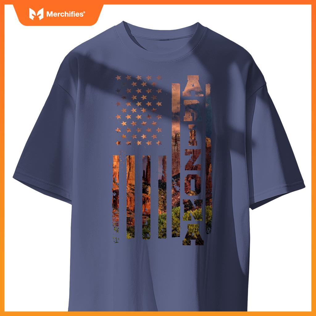 Arizona State Flag Gift American USA Flag Country Patriotic T-Shirt