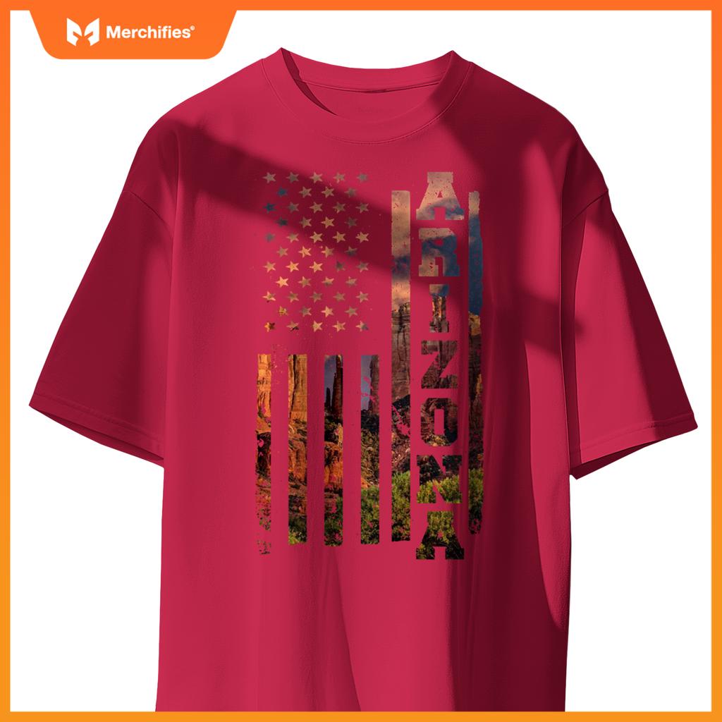 Arizona State Flag Gift American USA Flag Country Patriotic T-Shirt