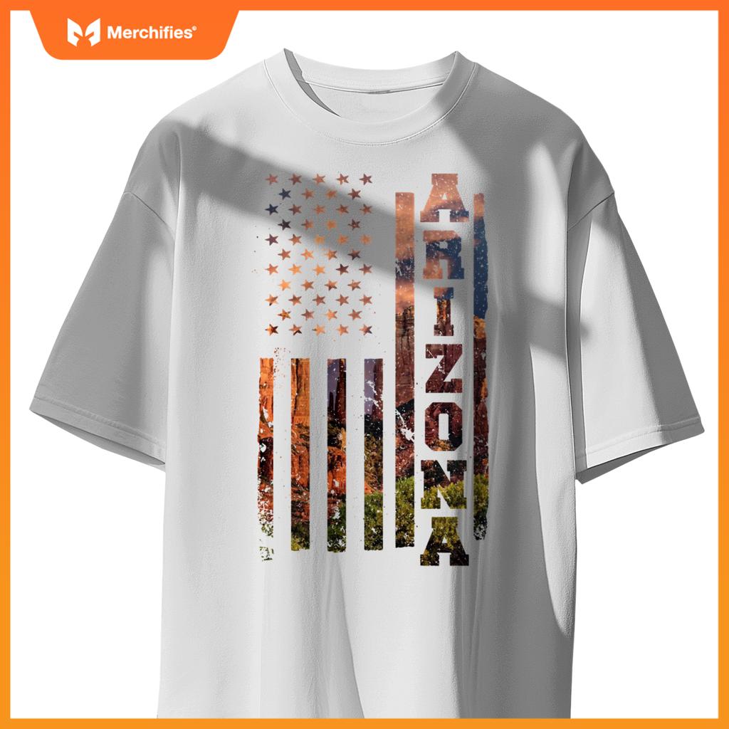 Arizona State Flag Gift American USA Flag Country Patriotic T-Shirt