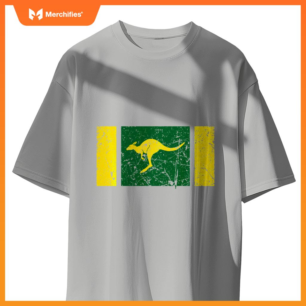 Australian Flag Distressed Patriotic Aussie Roo Kangaroo T-Shirt