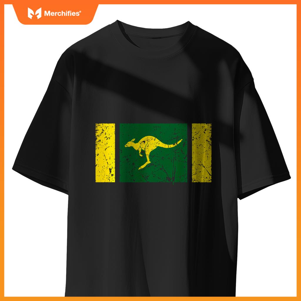 Australian Flag Distressed Patriotic Aussie Roo Kangaroo T-Shirt