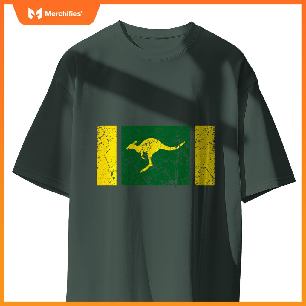 Australian Flag Distressed Patriotic Aussie Roo Kangaroo T-Shirt