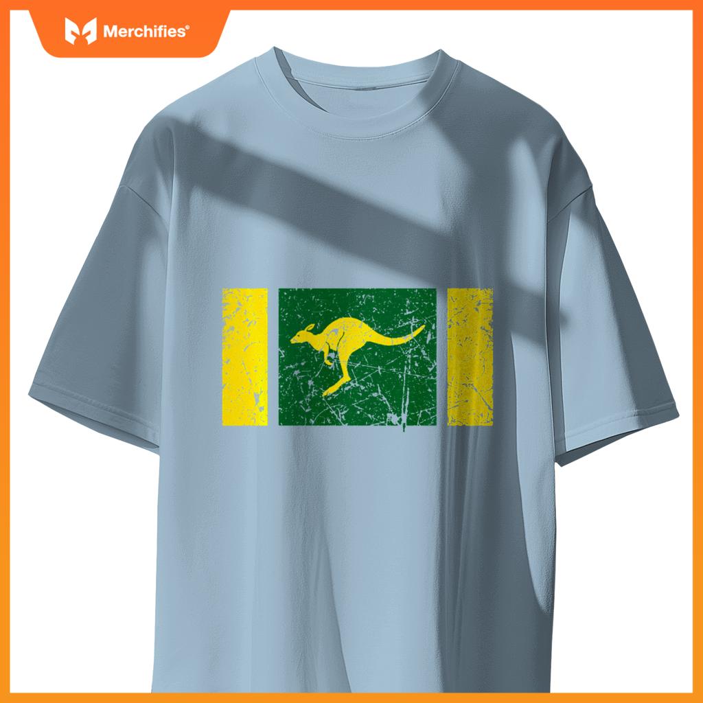 Australian Flag Distressed Patriotic Aussie Roo Kangaroo T-Shirt
