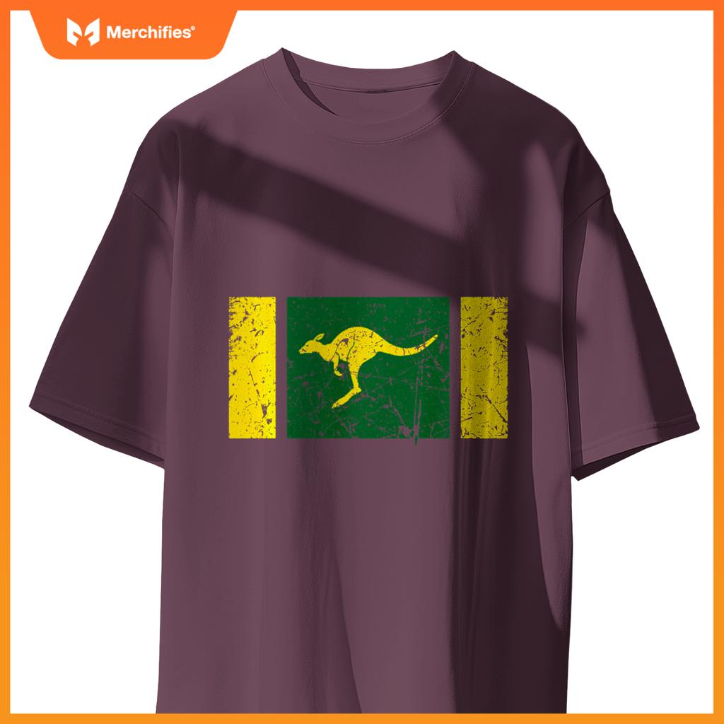 Australian Flag Distressed Patriotic Aussie Roo Kangaroo T-Shirt