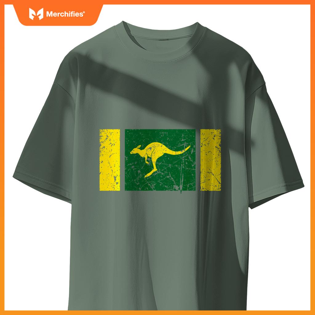 Australian Flag Distressed Patriotic Aussie Roo Kangaroo T-Shirt