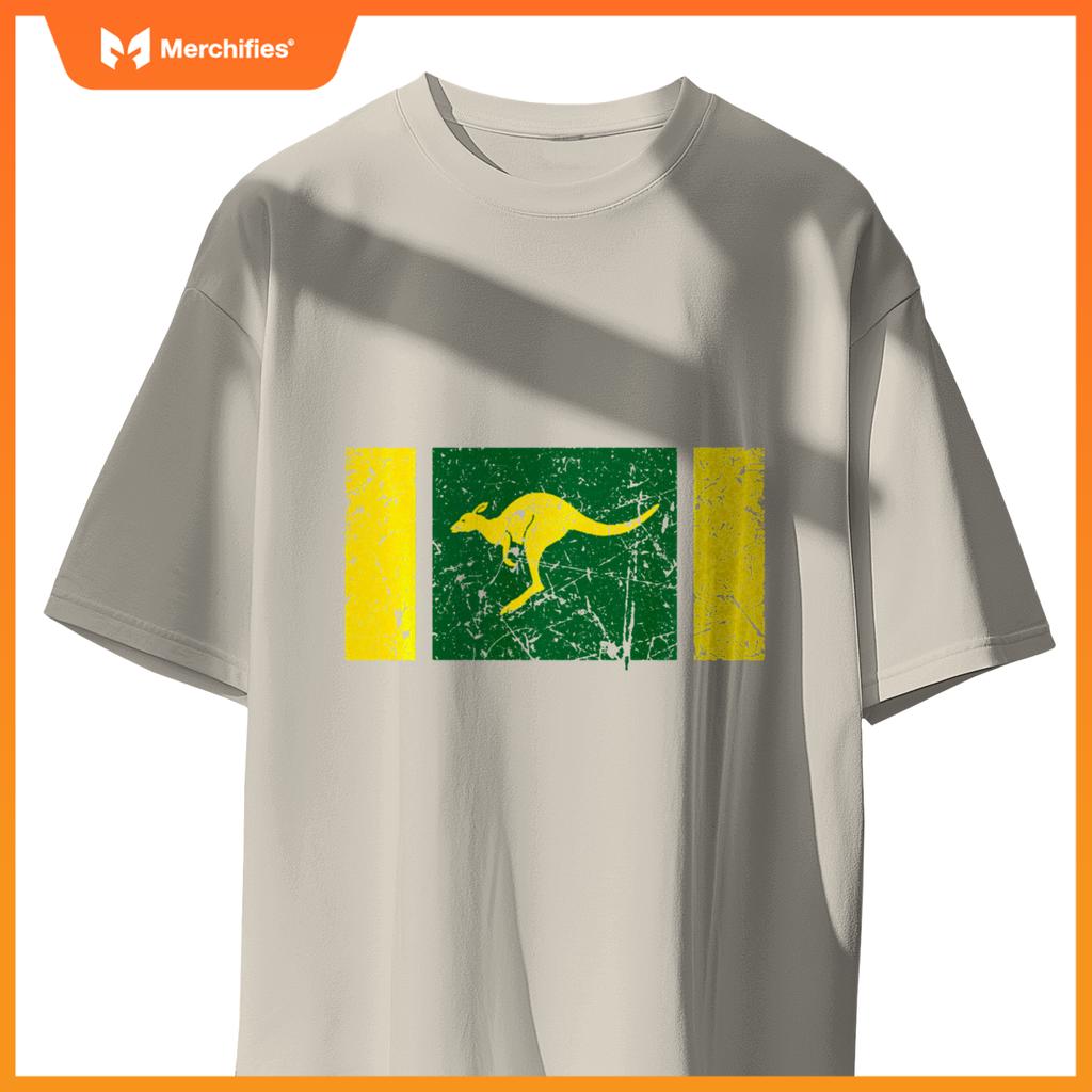 Australian Flag Distressed Patriotic Aussie Roo Kangaroo T-Shirt