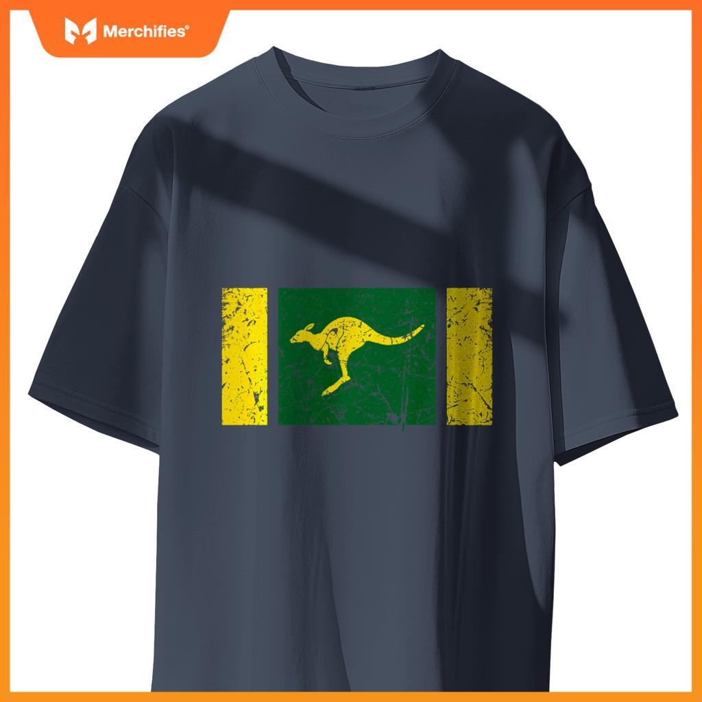 Australian Flag Distressed Patriotic Aussie Roo Kangaroo T-Shirt