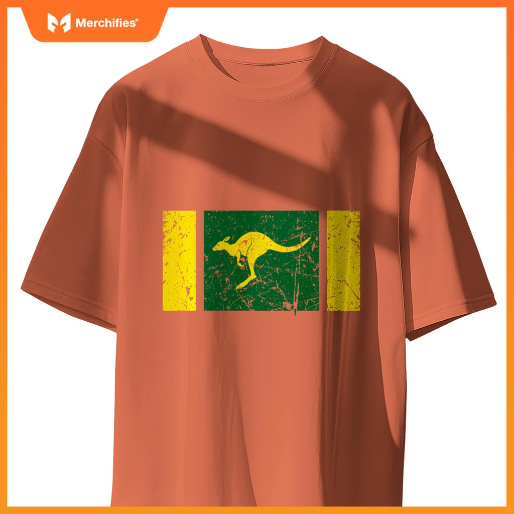 Australian Flag Distressed Patriotic Aussie Roo Kangaroo T-Shirt