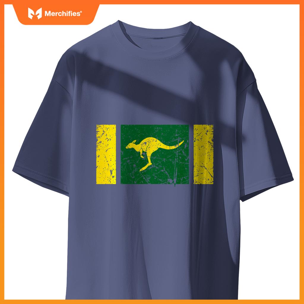 Australian Flag Distressed Patriotic Aussie Roo Kangaroo T-Shirt