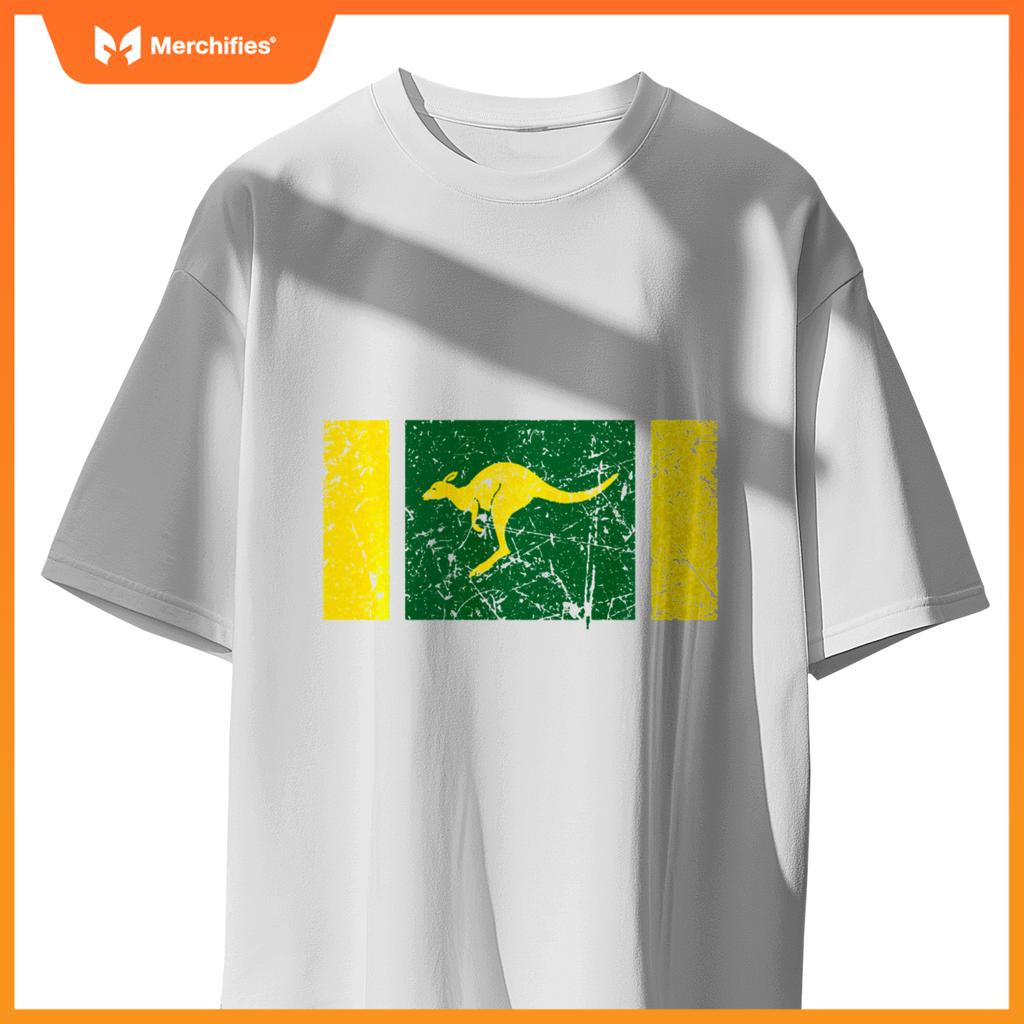 Australian Flag Distressed Patriotic Aussie Roo Kangaroo T-Shirt