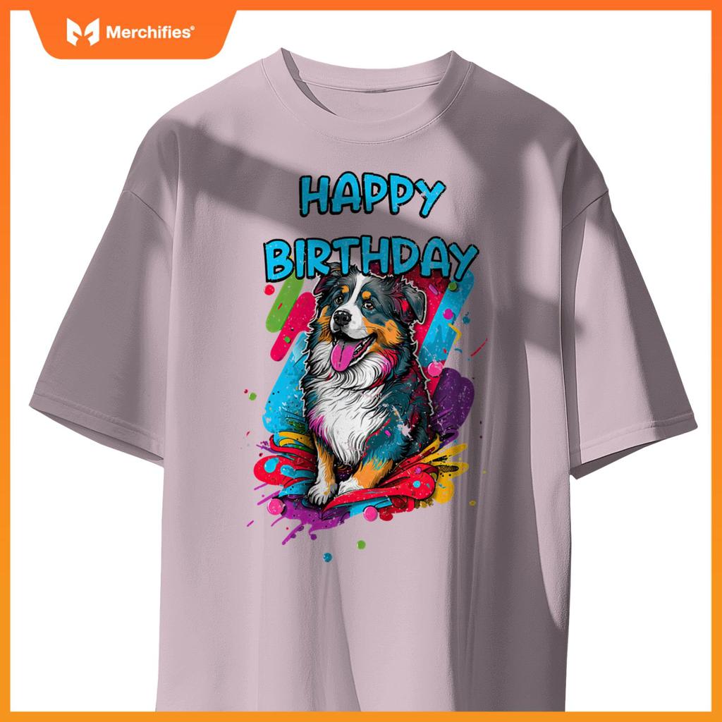 Australian Shepherd Aussie Dog Happy Birthday Party Clothes T-Shirt
