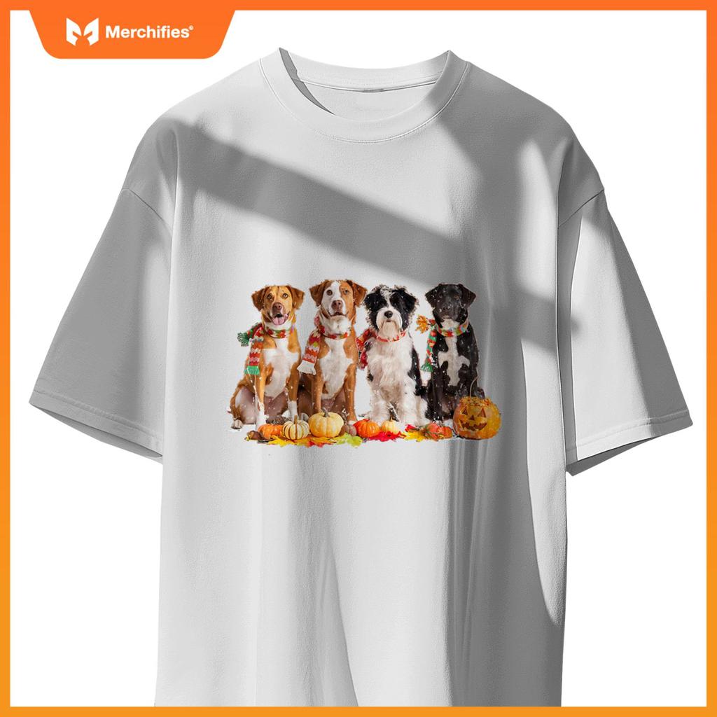Autumn Dogs and Pumpkins Halloween for Pet Lovers T-Shirt
